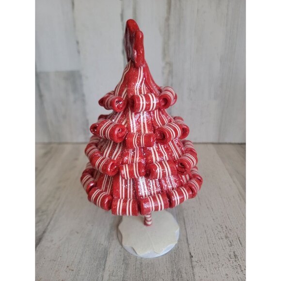 Holiday peppermint candy tree red star resin home decor Xmas - Picture 7 of 9